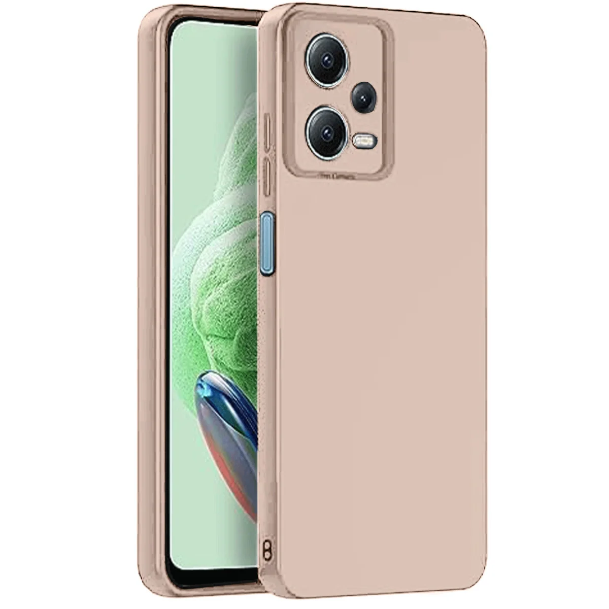 Note 12 Pro 5G Nano İçi Kadife Silikon Kılıf - Pudra (Tam Koruma ve Şıklık)