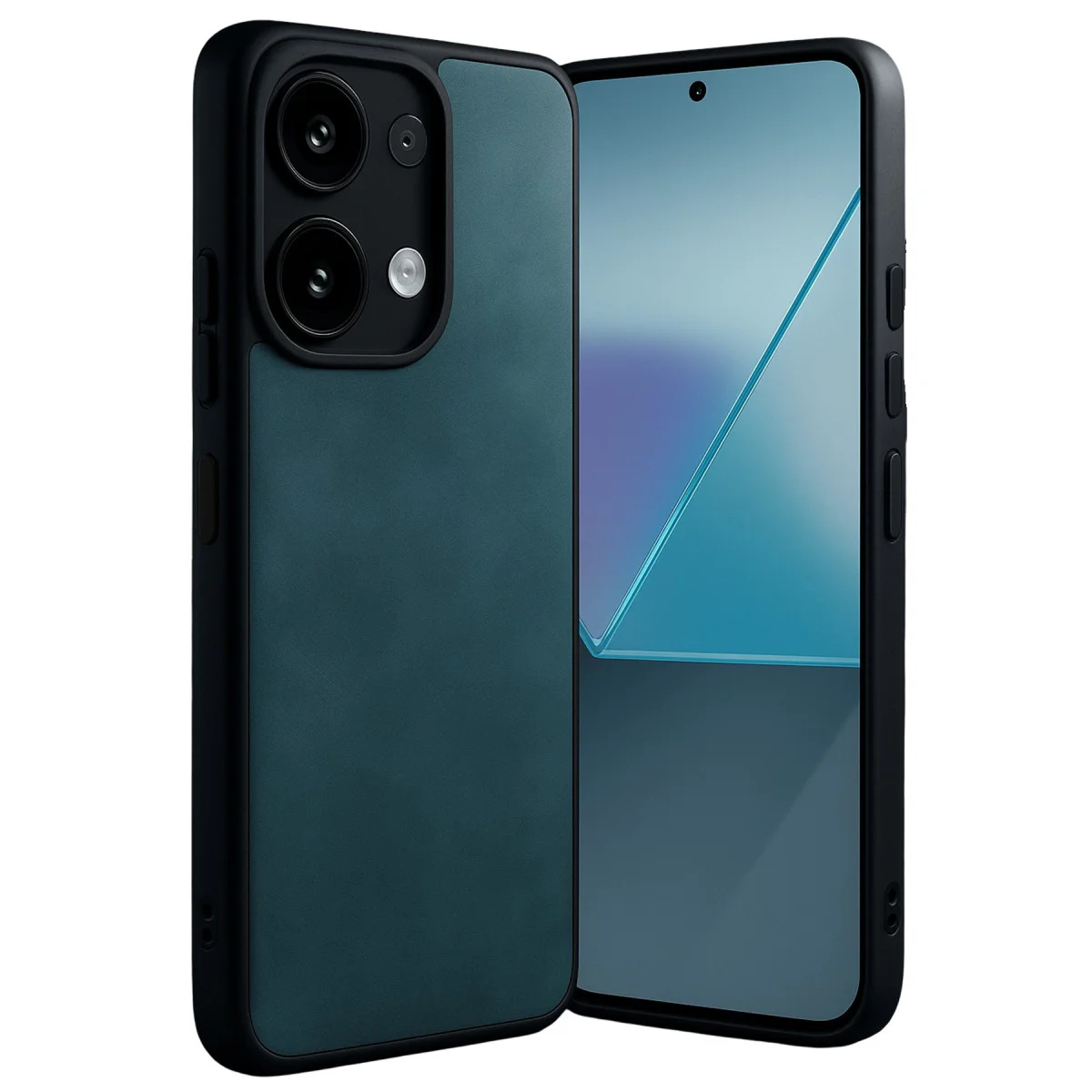 Note 13 4G Aras Deri Kapak - Koyu Yeşil Premium Deri Kılıf, 360° Tam Koruma