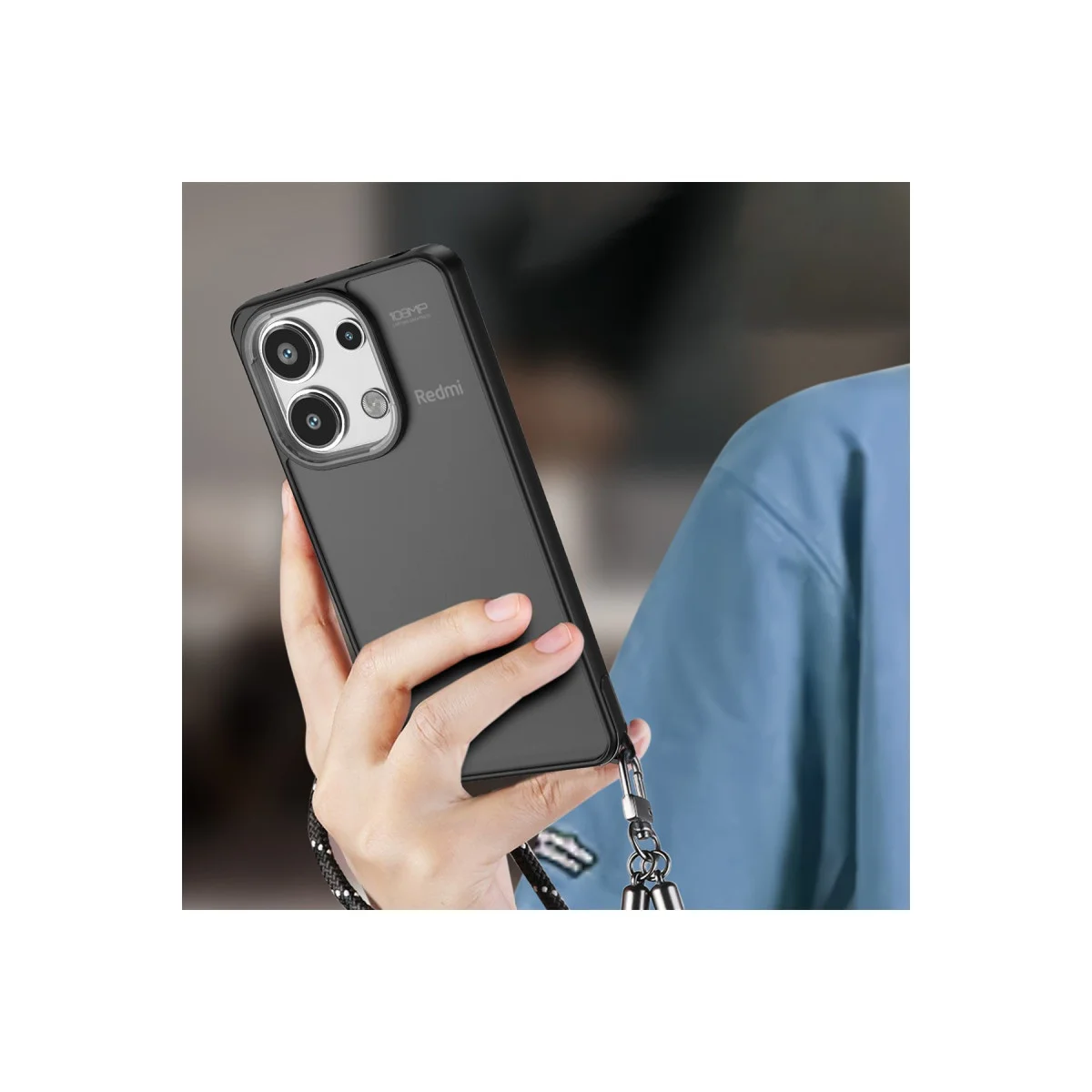 Note 13 4G Elegant Kapak - Siyah TPU/PC Kılıf - Slim-Fit ve Tam Koruma