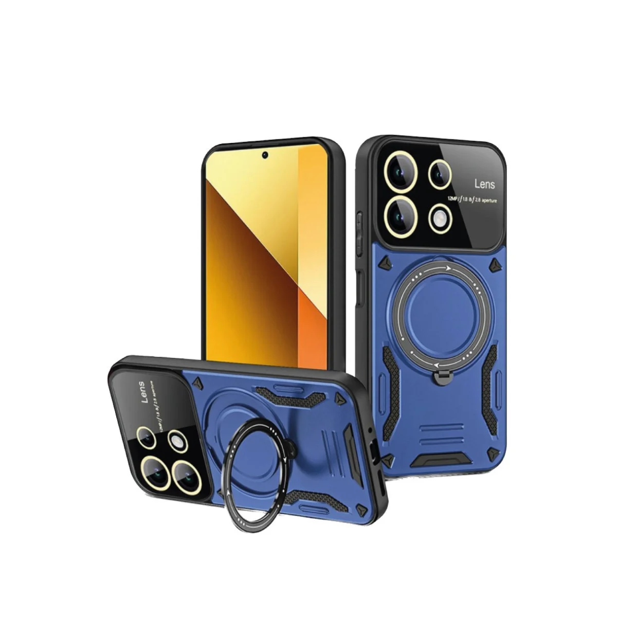 Note 13 4G Joy Lens Standlı Lacivert Kılıf - Çizilmeye Karşı & Darbe Korumalı
