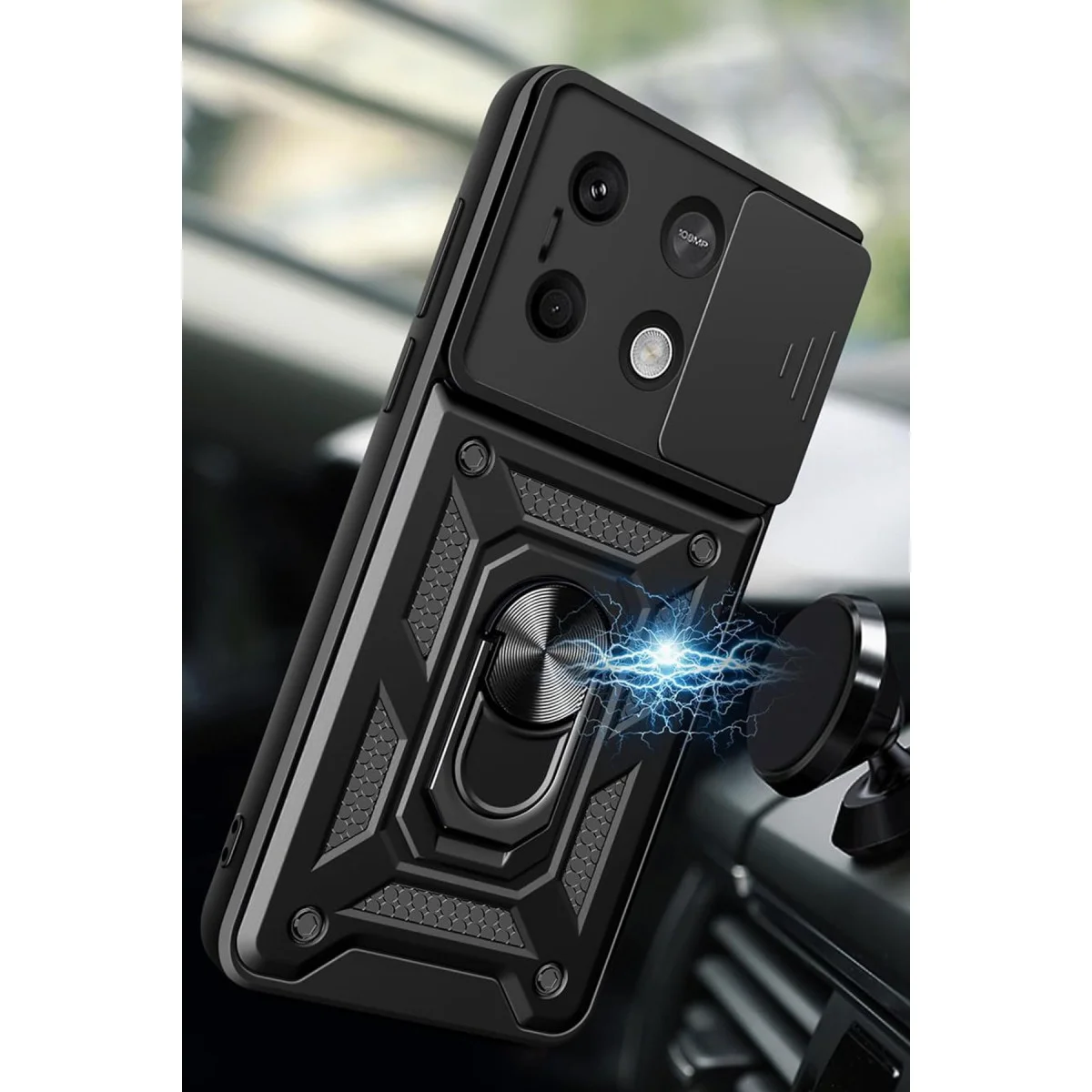 Note 13 4G Lens Korumalı Silikon Kılıf Yeşil - Pürüzsüz Doku ve Otomatik Stand