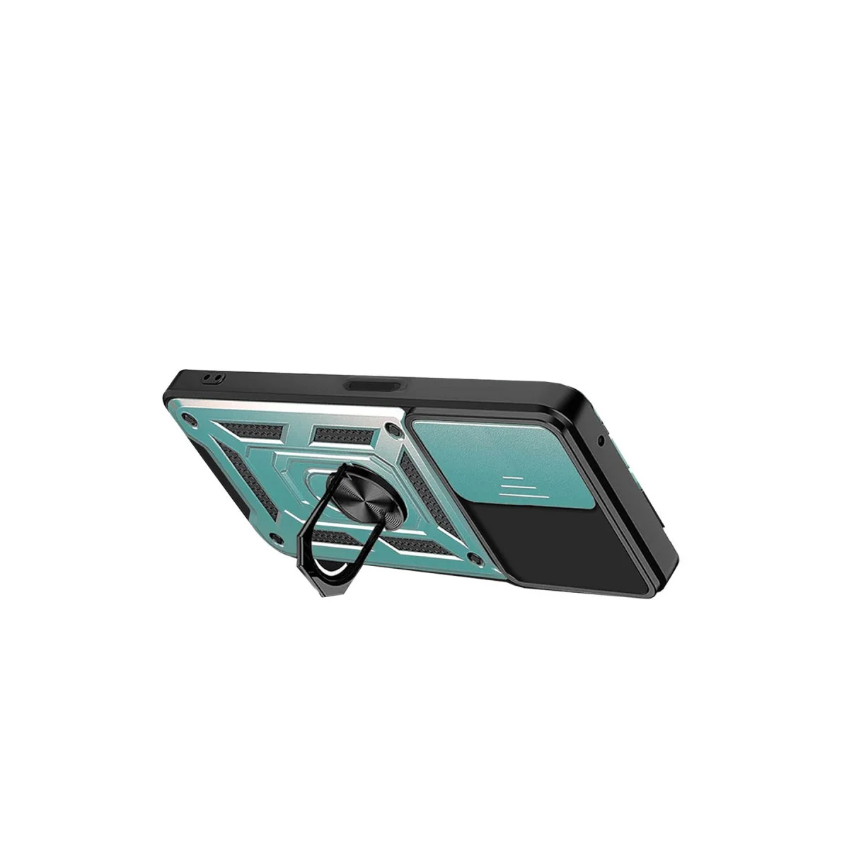 Note 13 4G Lens Korumalı Silikon Kılıf Yeşil - Pürüzsüz Doku ve Otomatik Stand