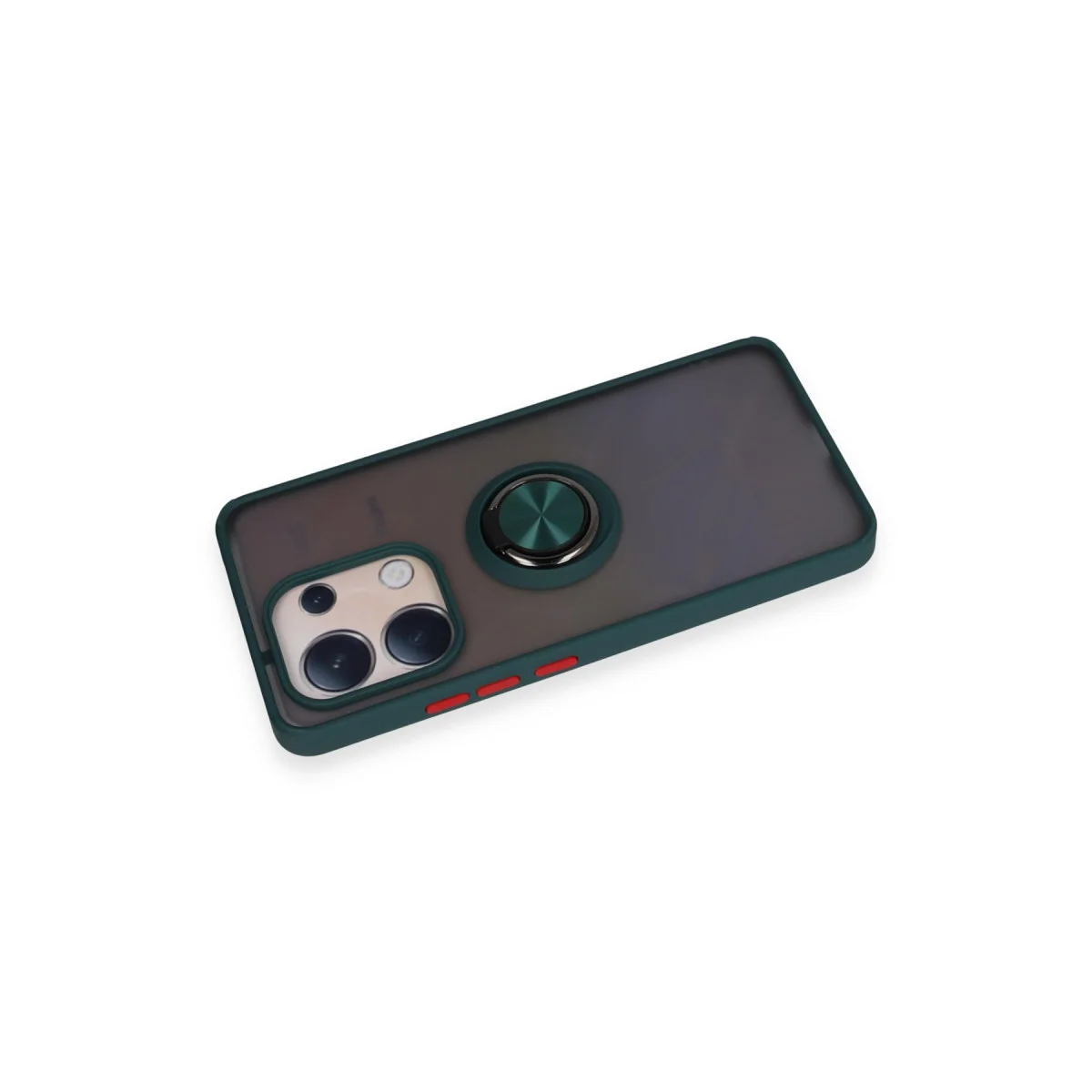 Note 13 4G Montreal Yüzüklü Silikon Kılıf - Yeşil
