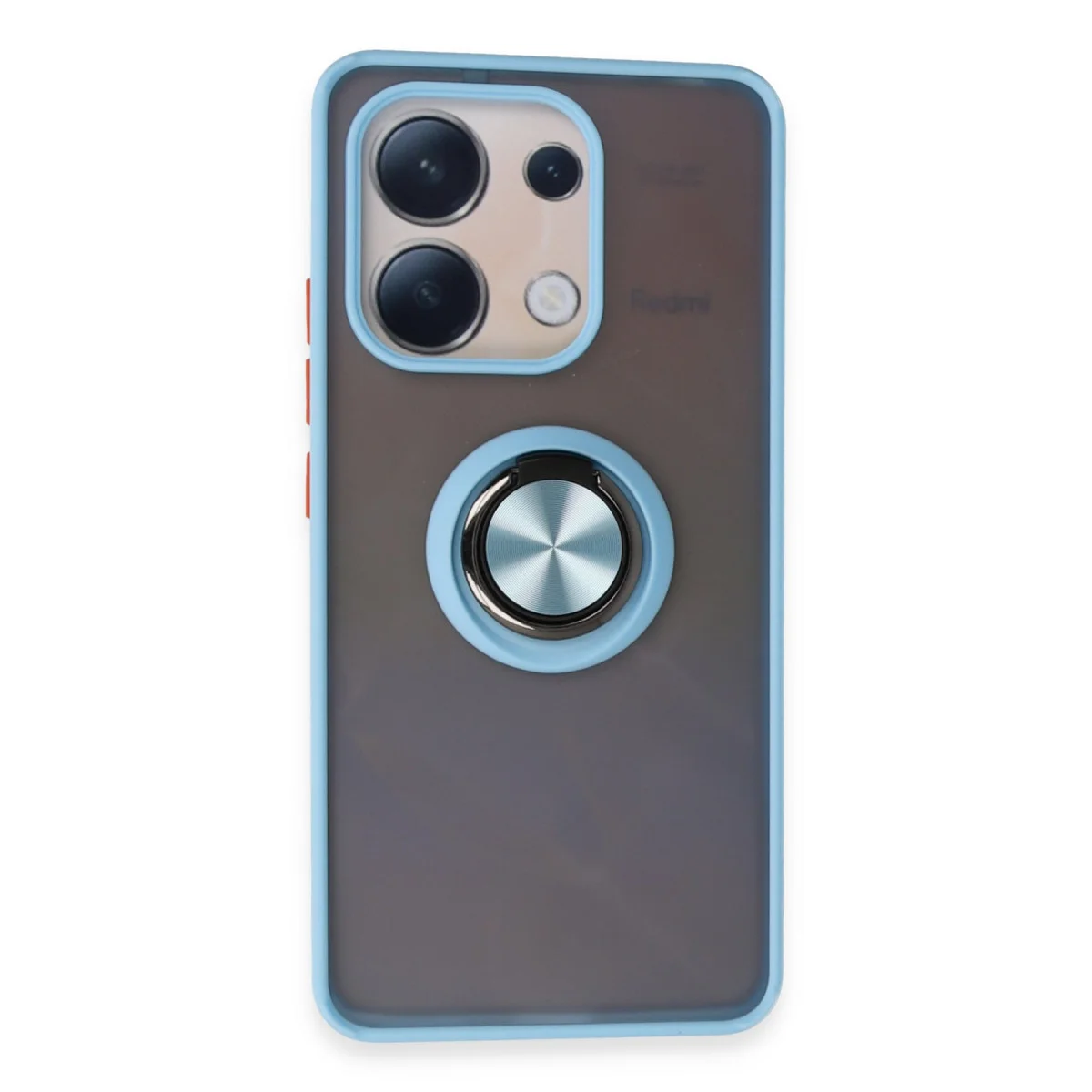 Note 13 4G Montreal Yüzüklü Silikon Kılıf - Buz Mavi (Standlı ve Tam Koruma)