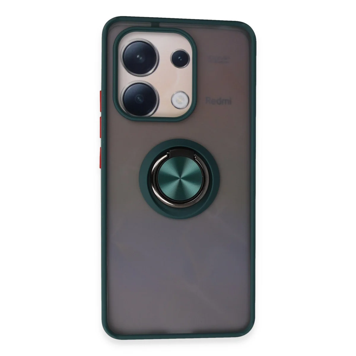 Note 13 4G Montreal Yüzüklü Silikon Kılıf - Yeşil