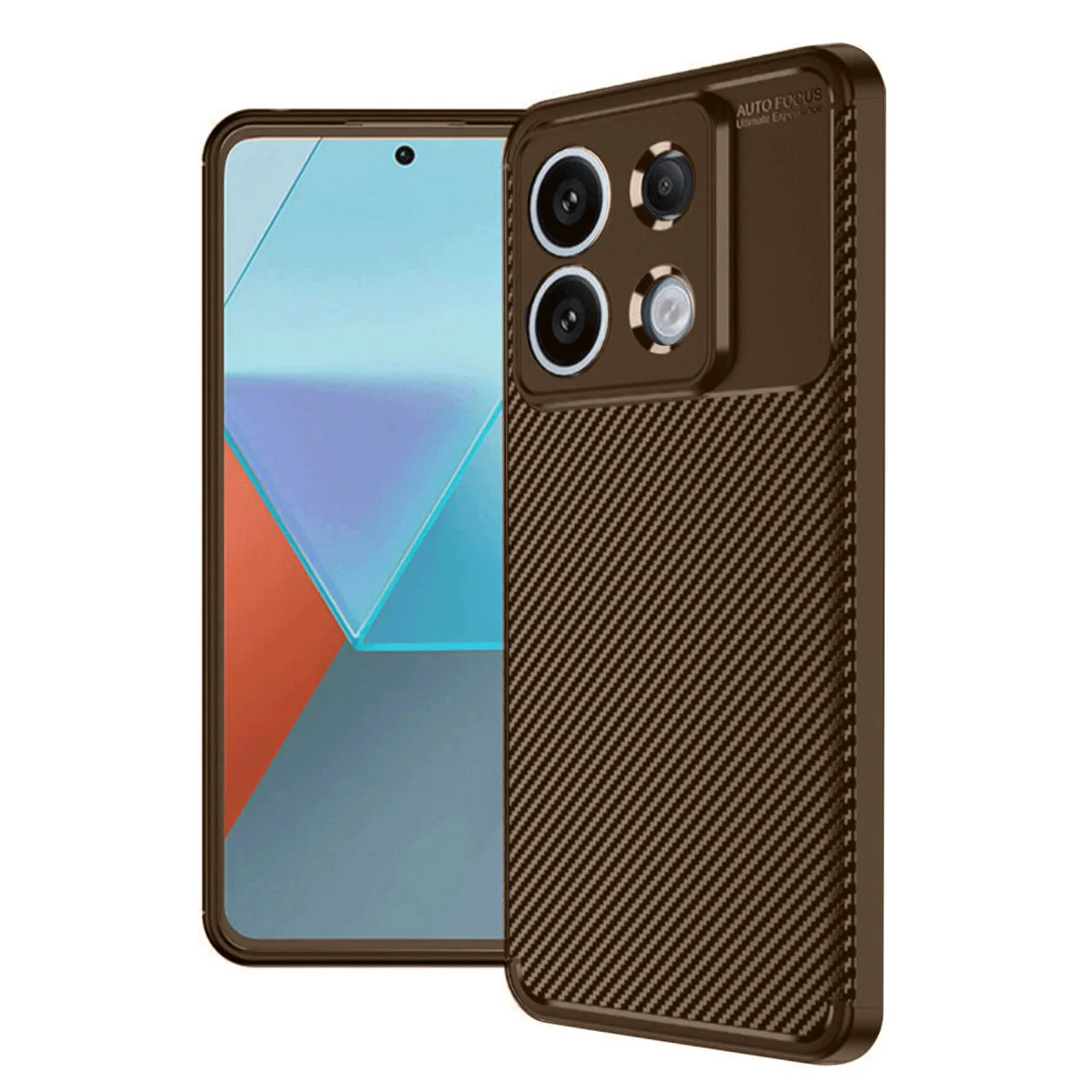 Note 13 Pro 4G Auto Focus Karbon Fiber Kılıf - Kahverengi ve Maksimum Koruma