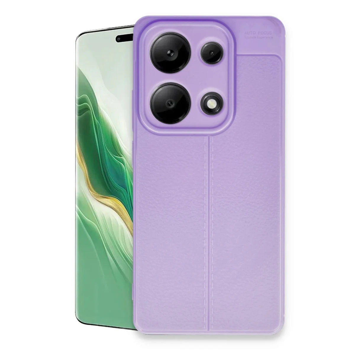Note 13 Pro 4G Auto Focus Deri Dokulu Kılıf - Lila