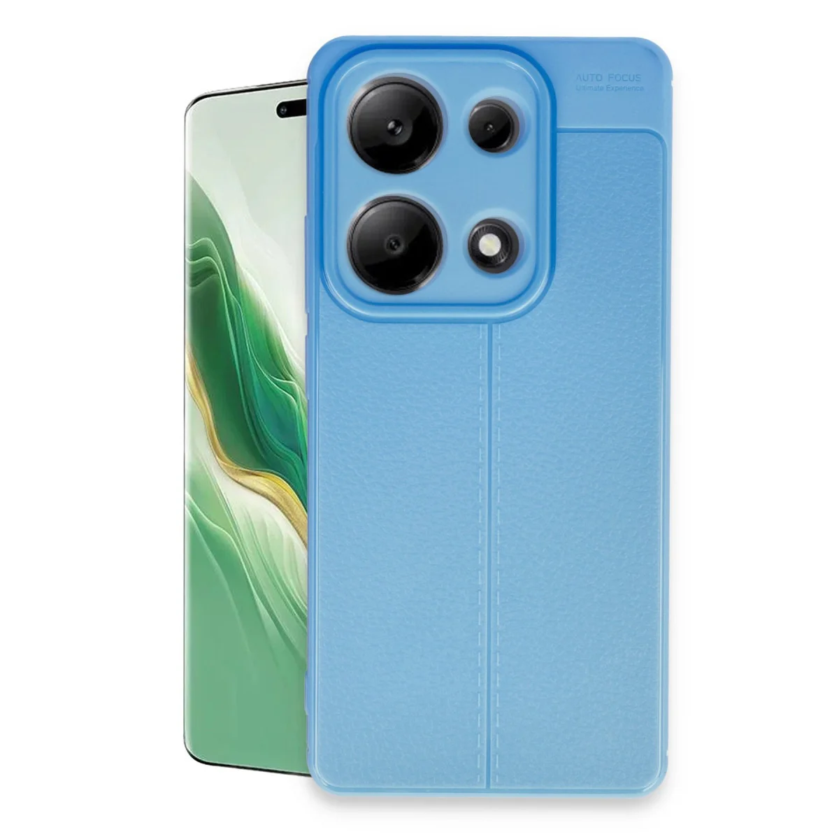 Note 13 Pro 4G Auto Focus Deri Dokulu Kılıf - Mavi