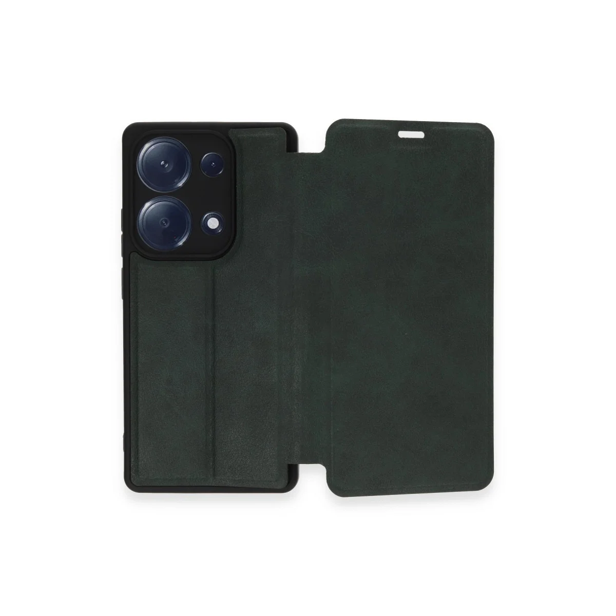 Note 13 Pro 4G Kılıf Flip Cover - Koyu Yeşil Premium Koruma