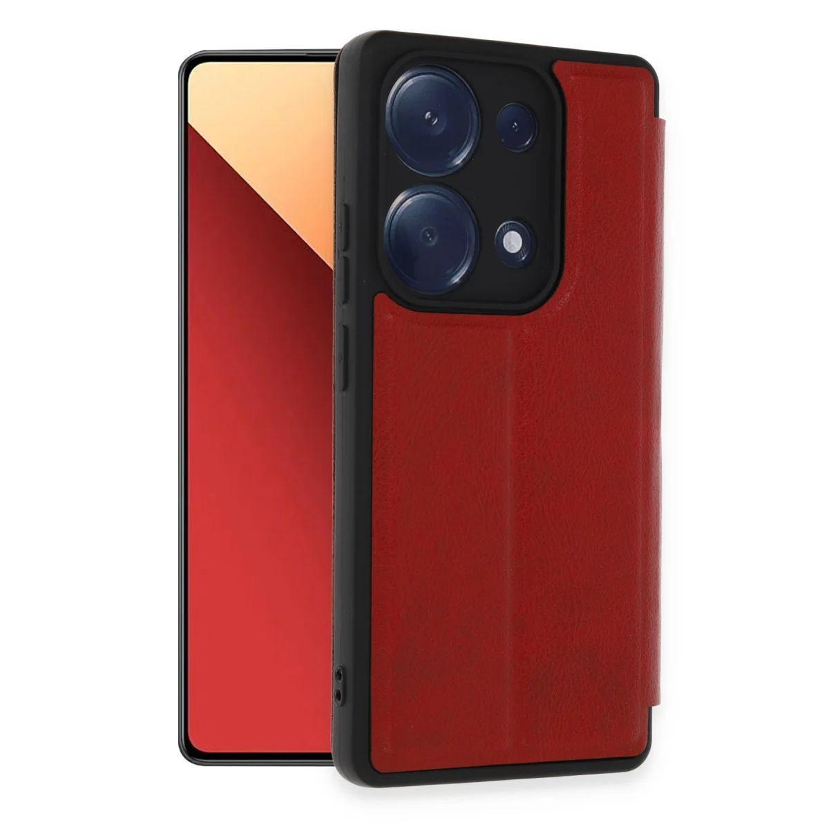 Note 13 Pro 4G Kılıf Flip Cover - Kırmızı