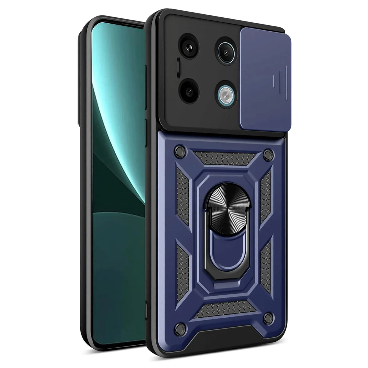 Note 13 Pro 4G Pars Lens Korumalı Silikon Kılıf - Lacivert