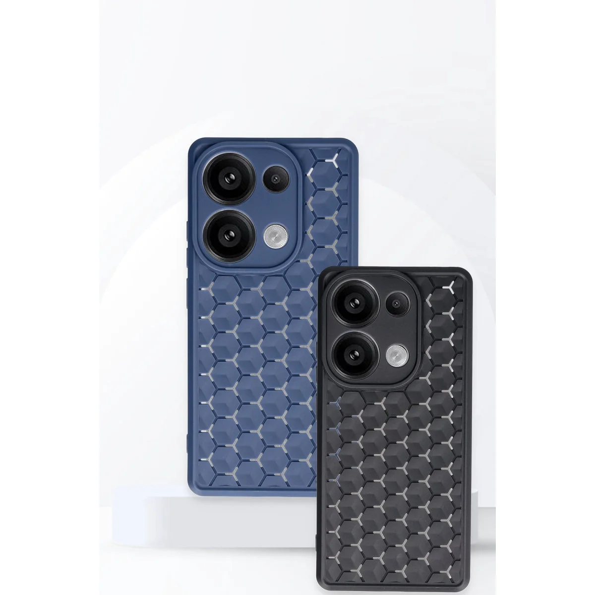 Note 13 Pro 4G Petek Silikon Kılıf - Lacivert (Zarar Görmez Koruma)
