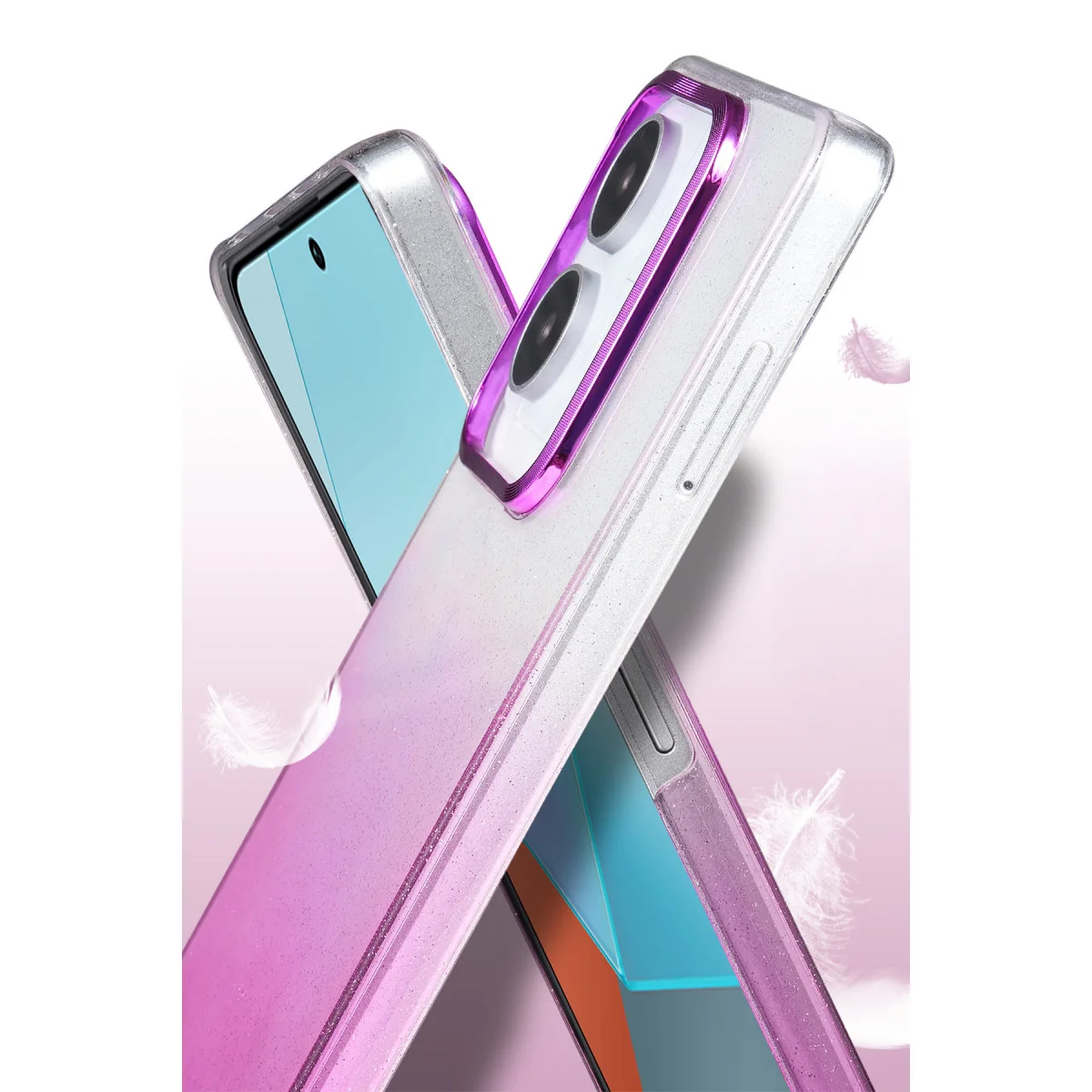 Note 13 Pro 4G Siyah Işıltılı Kapak - Lüks ve Koruyucu Cep Telefonu Kılıfı