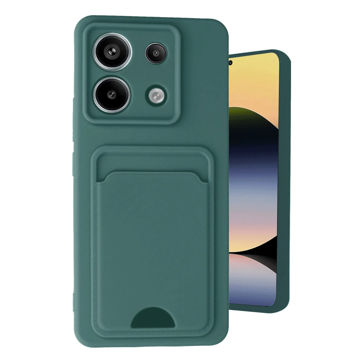 Note 13 Pro 5G Kelvin Kartvizitli Silikon Kılıf - Koyu Yeşil