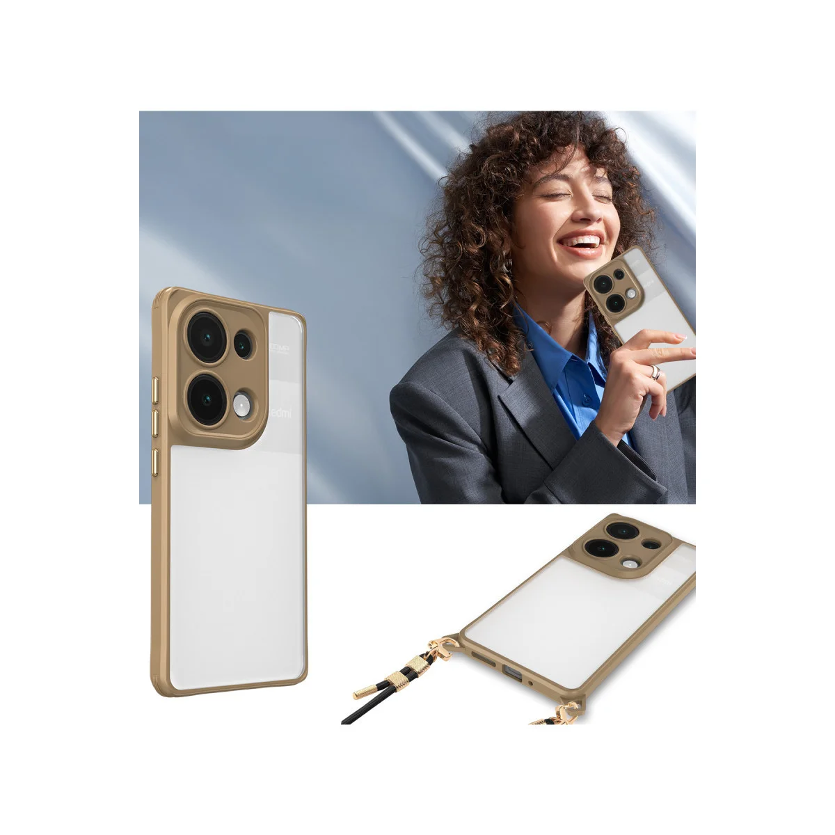 Note 13 Pro 5G Kılıf Penta Silikon - Çöl Titanyum & Askeri Standart Korumalı Kılıf