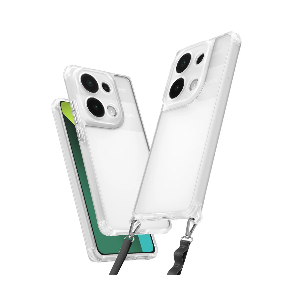 Note 13 Pro 5G Kılıf - Penta Silikon Kılıf (Şeffaf) - Yüksek Darbe Dayanıklı ve Çıkarılabilir Askı Aparatlı