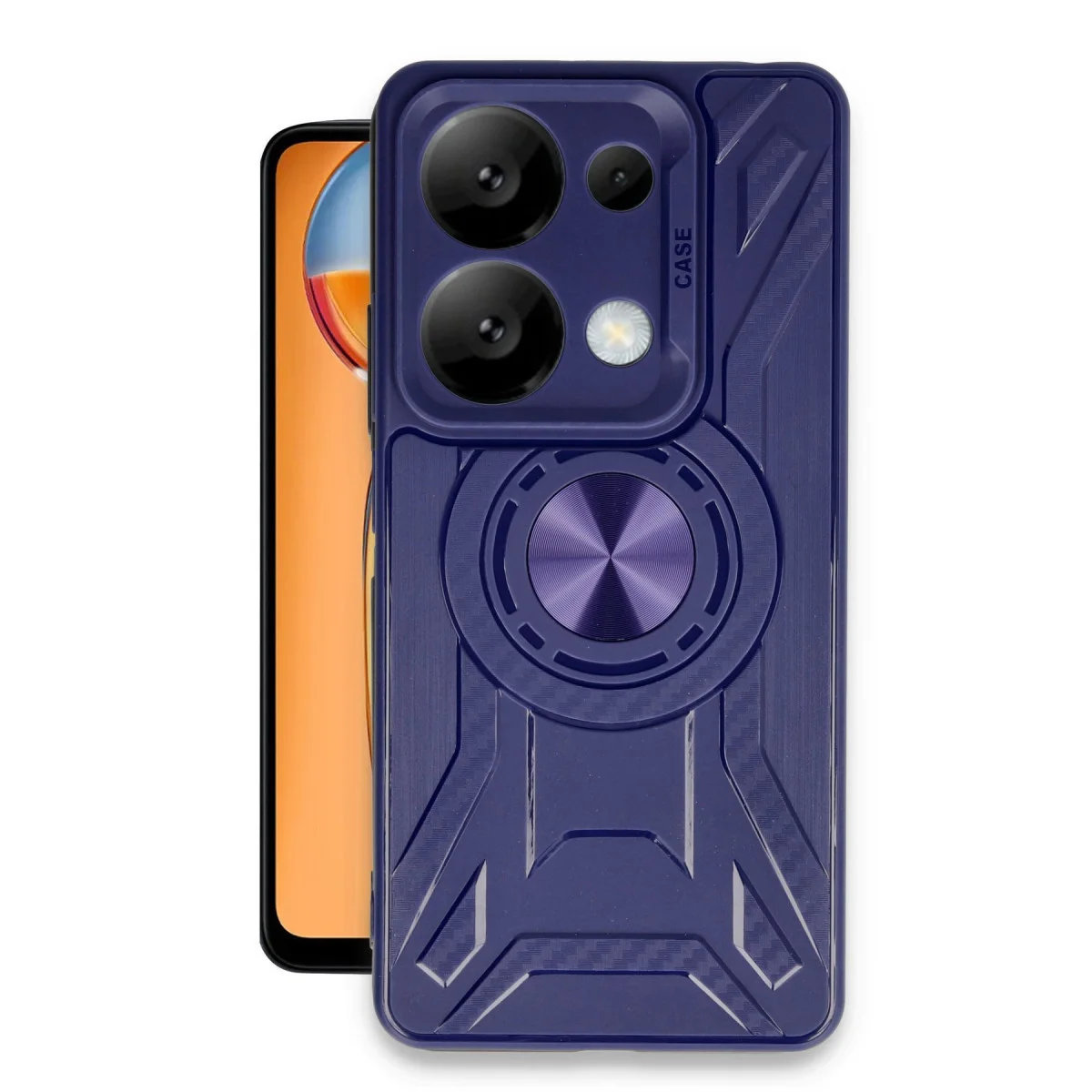 Note 13 Pro 5G Lincoln Silikon Kılıf - Ekran ve Arka Kapağı Koruyan, Elden Kaymayan Lacivert Model