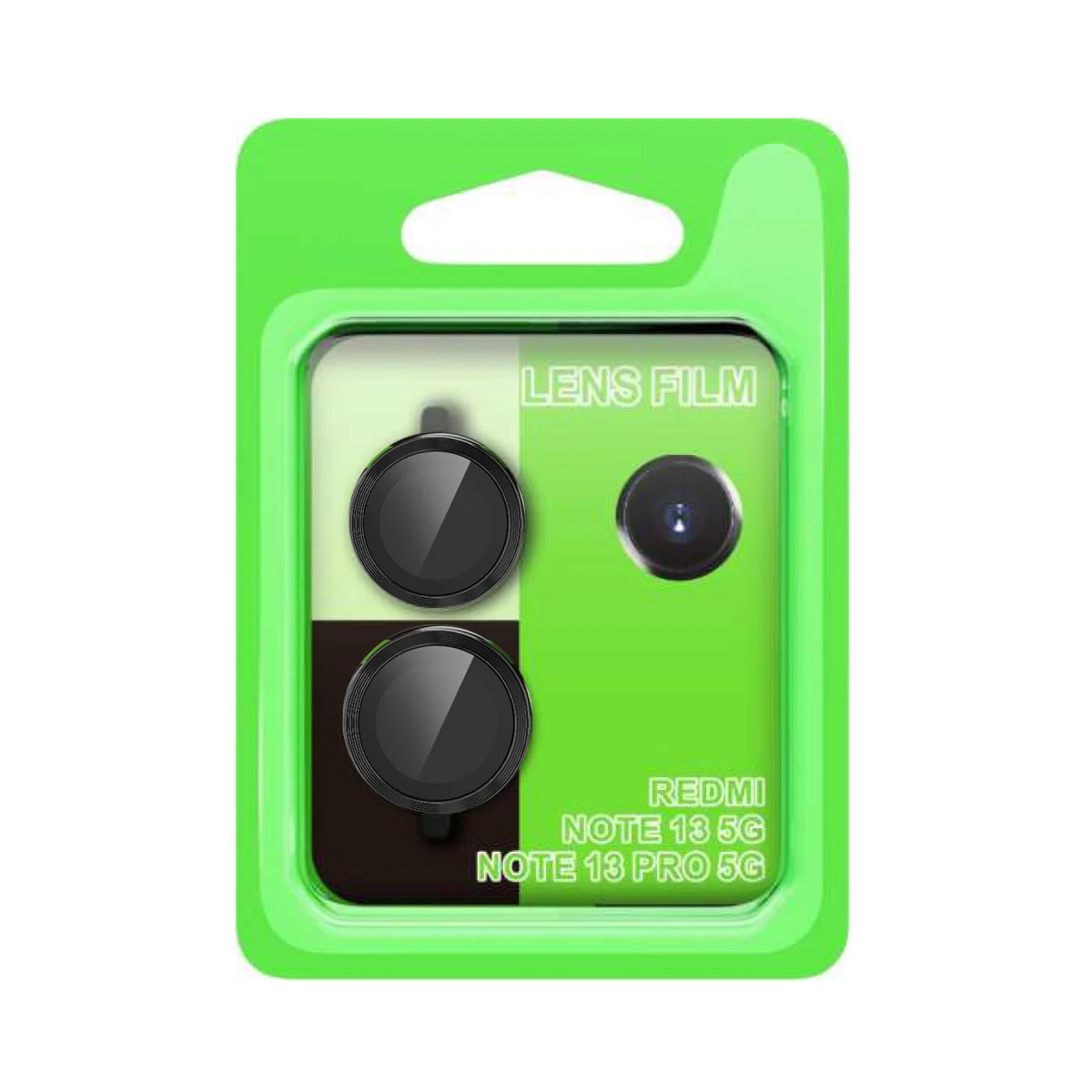 Note 13 Pro 5G Raze Metal Kamera Lens - 3D HD Tempered Cam Koruması - Siyah