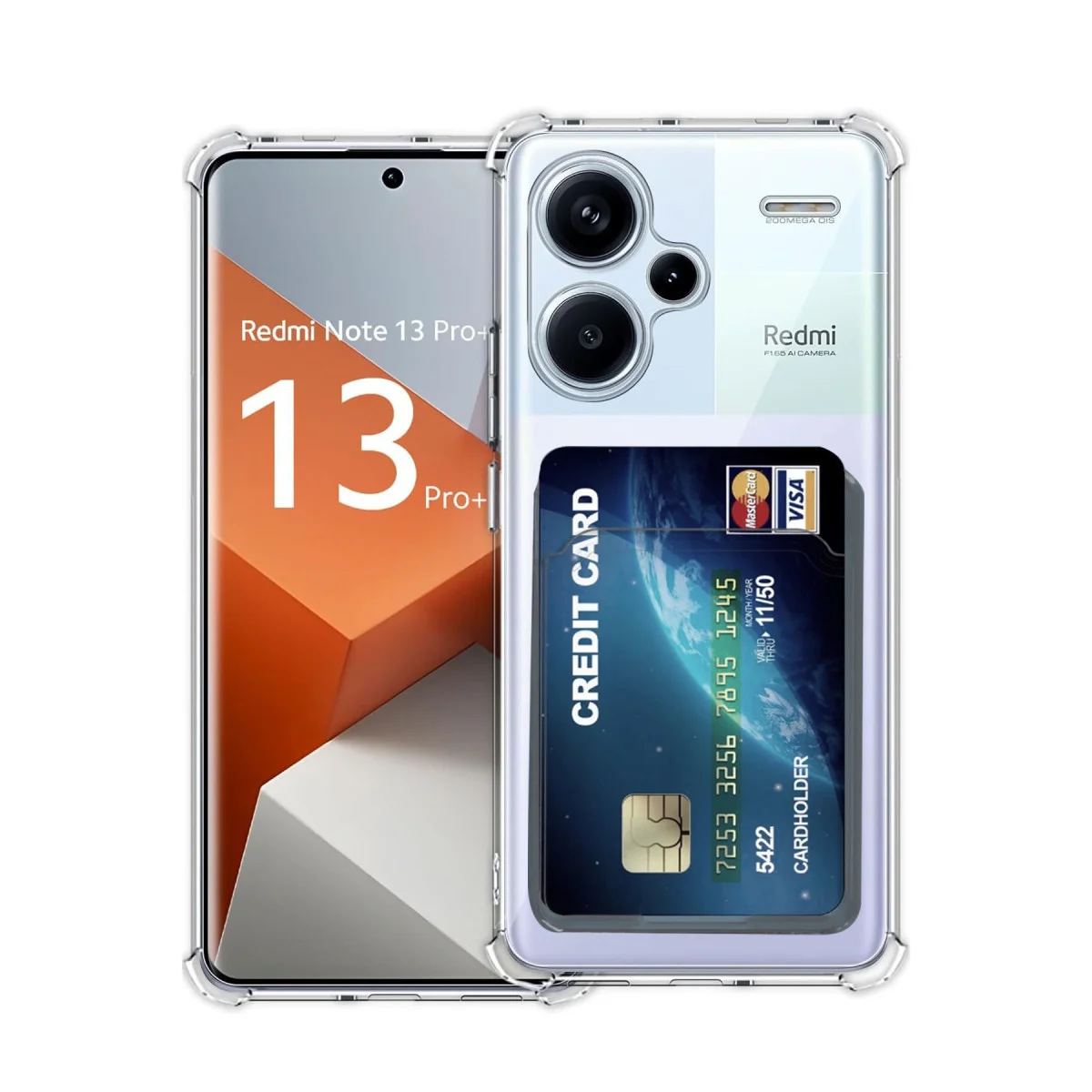 Note 13 Pro Plus Kılıf - Kart Şeffaf Silikon Kılıf