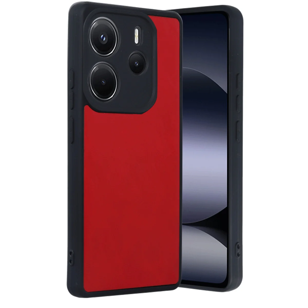 Note 14 4G Aras Deri Kapak - Premium Korumalı Kırmızı Kılıf