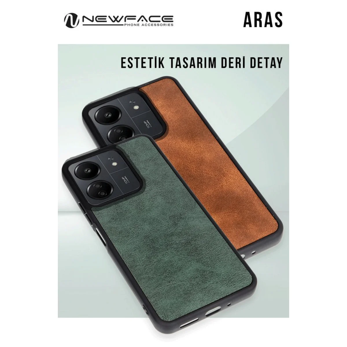 Note 14 4G Aras Premium Deri Kılıf - Pudra