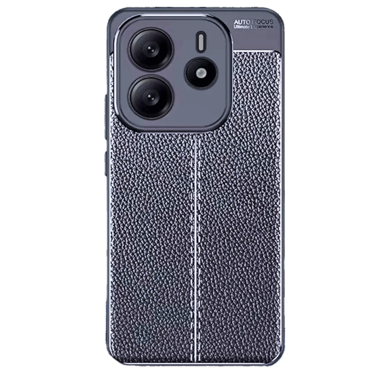 Note 14 4G Auto Focus Kılıf - Lacivert Deri Dokulu ve Yüksek Darbe Korumalı