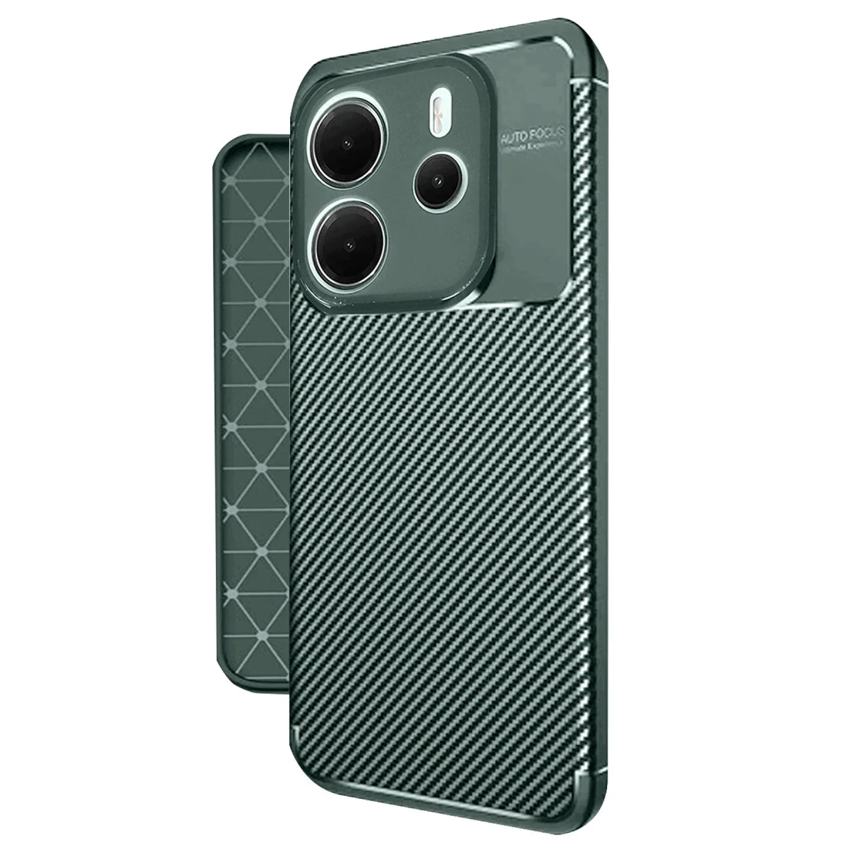 Note 14 4G Auto Focus Karbon Fiber Kılıf - Koyu Yeşil