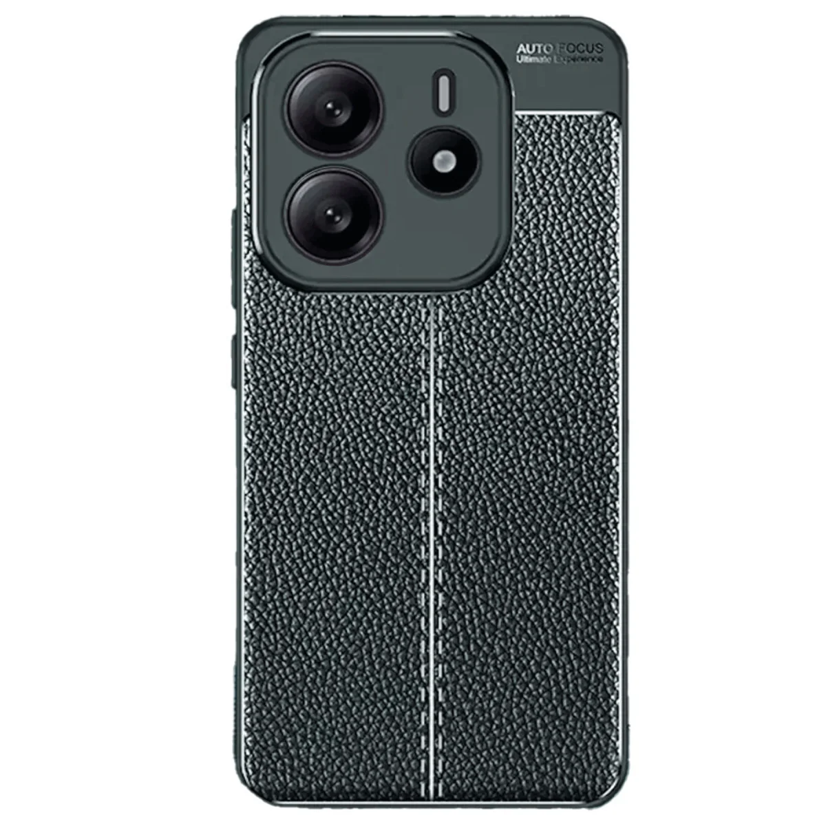 Note 14 4G Auto Focus Kılıf - Koyu Yeşil Deri Dokulu Premium TPU Koruma