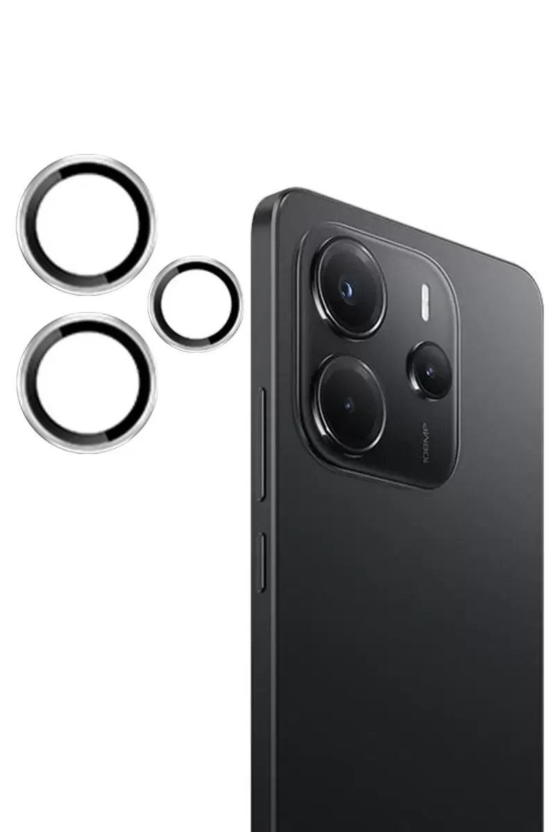 Note 14 4G ile Uyumlu PVD Metal Kamera Lens - Gümüş, 9H Sertlik, Yansıma Önleyici