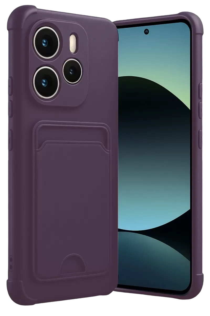 Note 14 4G ile Uyumlu Kelvin Kartvizitli Silikon Kılıf - Derin Mor