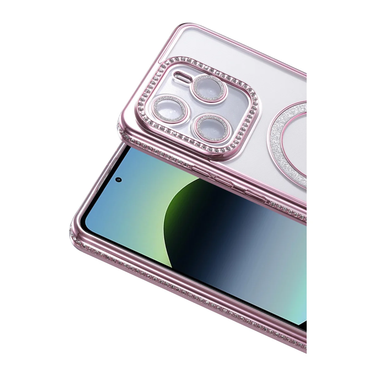 Note 14 4G Joke Simli Magnetik Kılıf - Pembe TPU