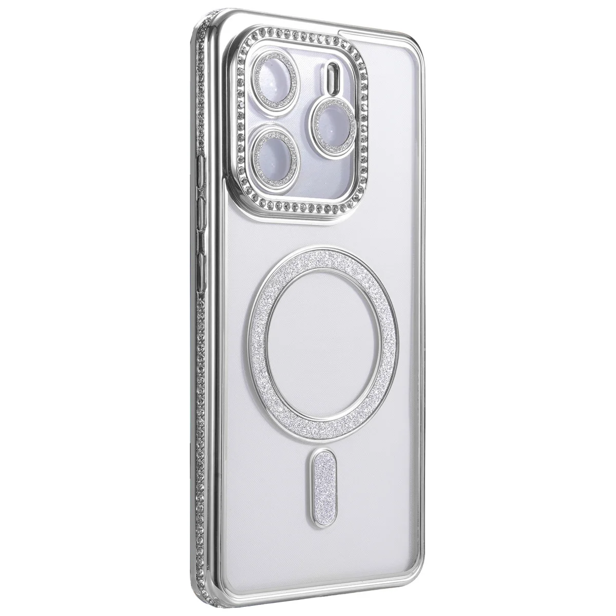Note 14 4G Joke Simli Magneticsafe Kılıf - Gümüş, Parlak Tasarım ve Tam Koruma