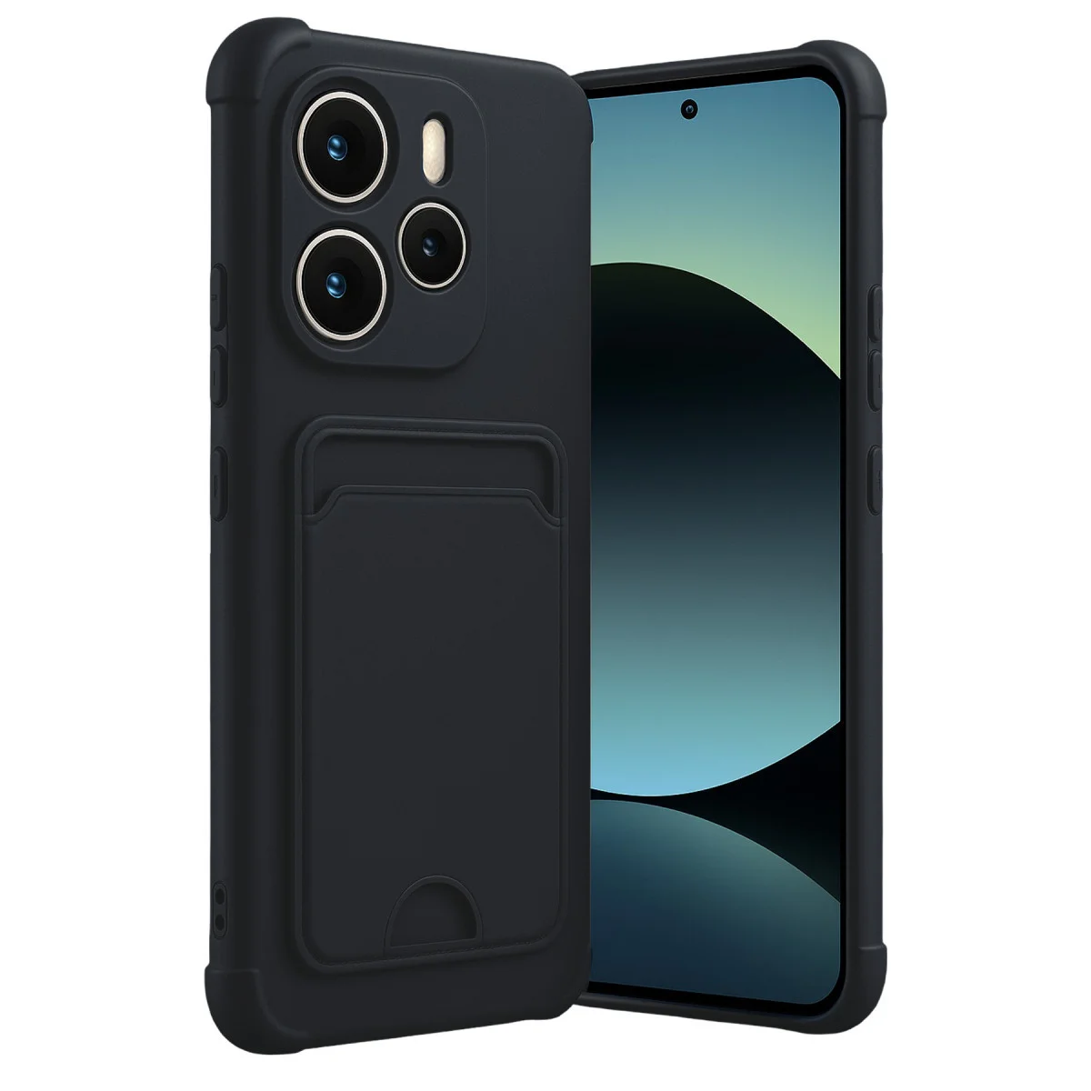 Note 14 4G Kelvin Kartvizitli Silikon Kılıf - Siyah Premium Koruma Kılıfı