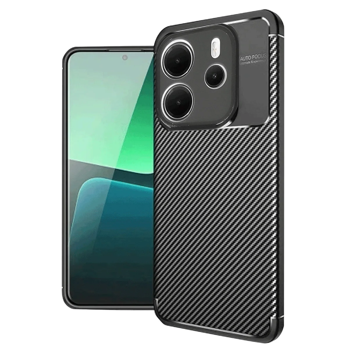 Note 14 4G Kılıf - Auto Focus Karbon Kapak Siyah - Premium Koruma ve Şıklık