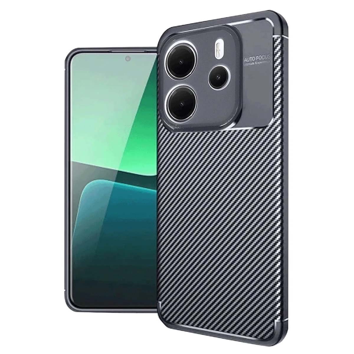 Note 14 4G Kılıf Auto Focus Karbon Kapak - Lacivert
