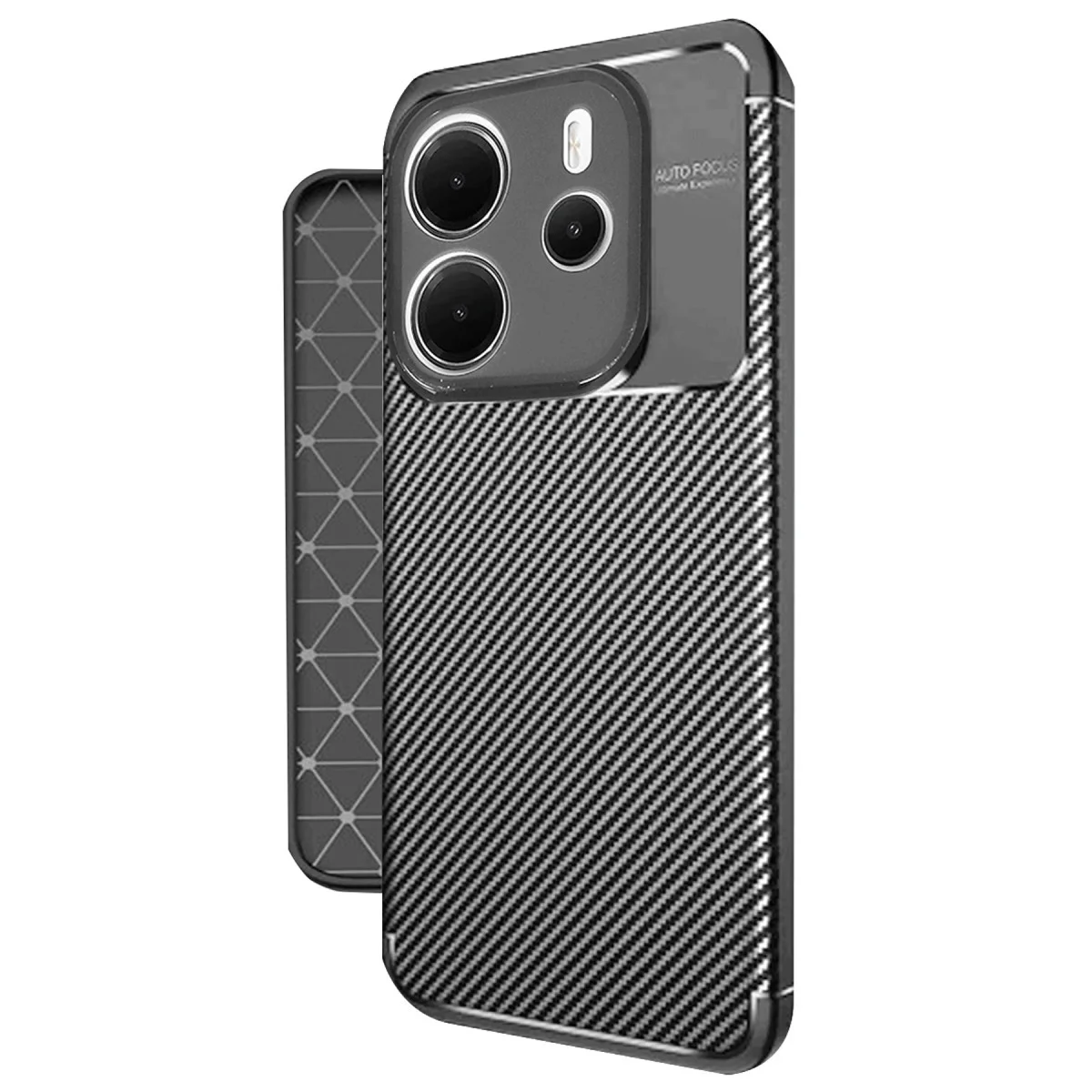 Note 14 4G Kılıf - Auto Focus Karbon Kapak Siyah - Premium Koruma ve Şıklık