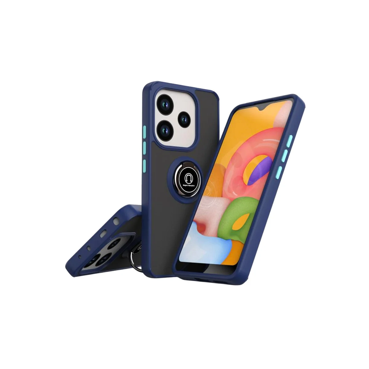 Note 14 4G Montreal Yüzüklü Silikon Kapak - Lacivert