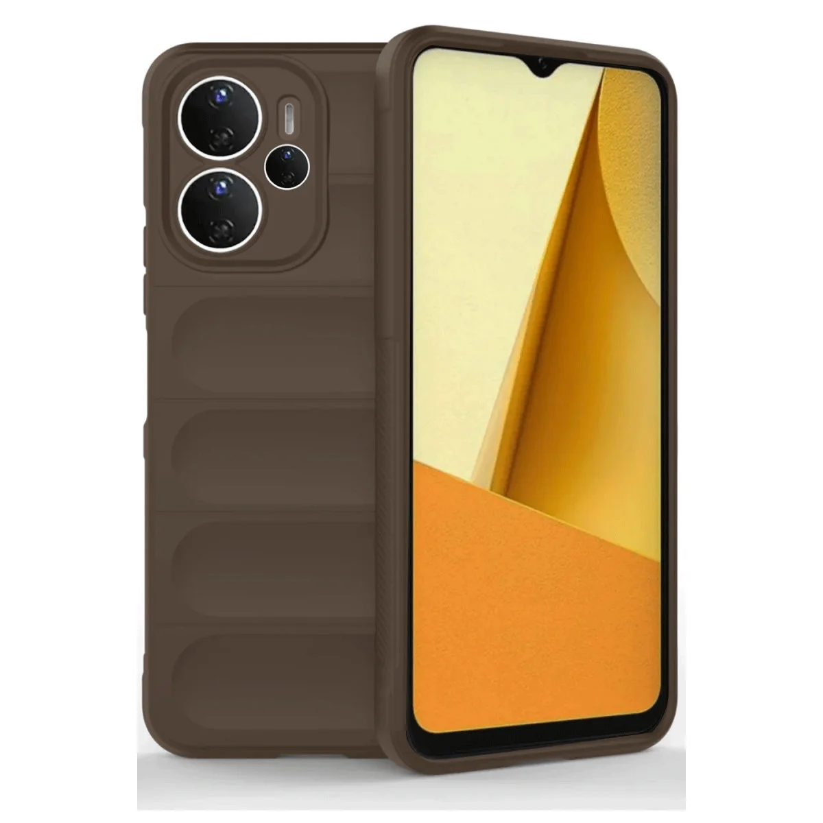 Note 14 4G Optimum Silikon Kılıf - Kahverengi, Ekran ve Köşe Koruma