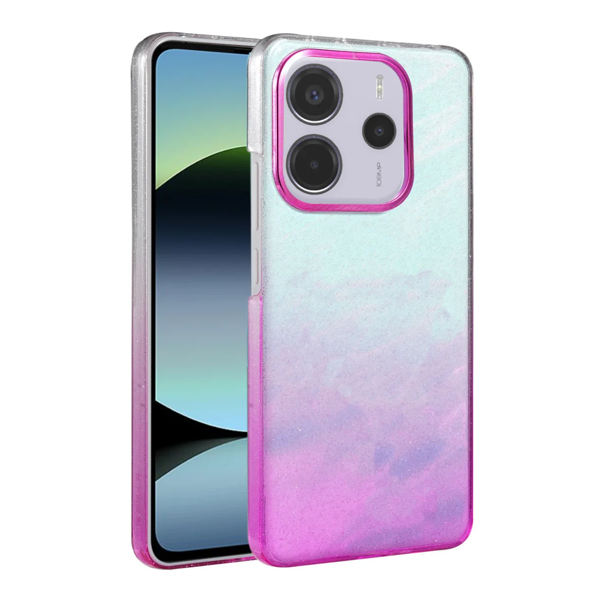 Note 14 4G Şık Glossy Kapak - Mor Lüks Telefon Kılıfı