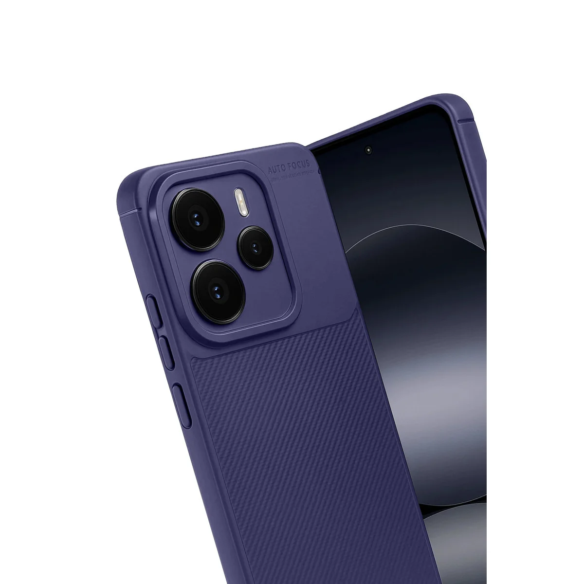 Note 14 5G Auto Focus Karbon Kapak Lacivert - Tam Kalıp, Çizilmelere Karşı Korumalı