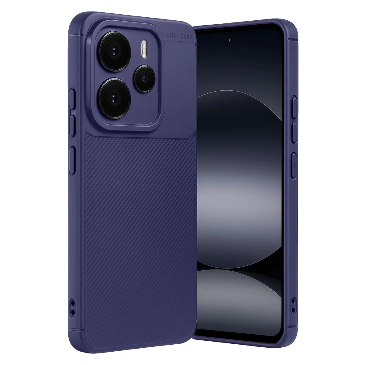 Note 14 5G Auto Focus Karbon Kapak Lacivert - Tam Kalıp, Çizilmelere Karşı Korumalı