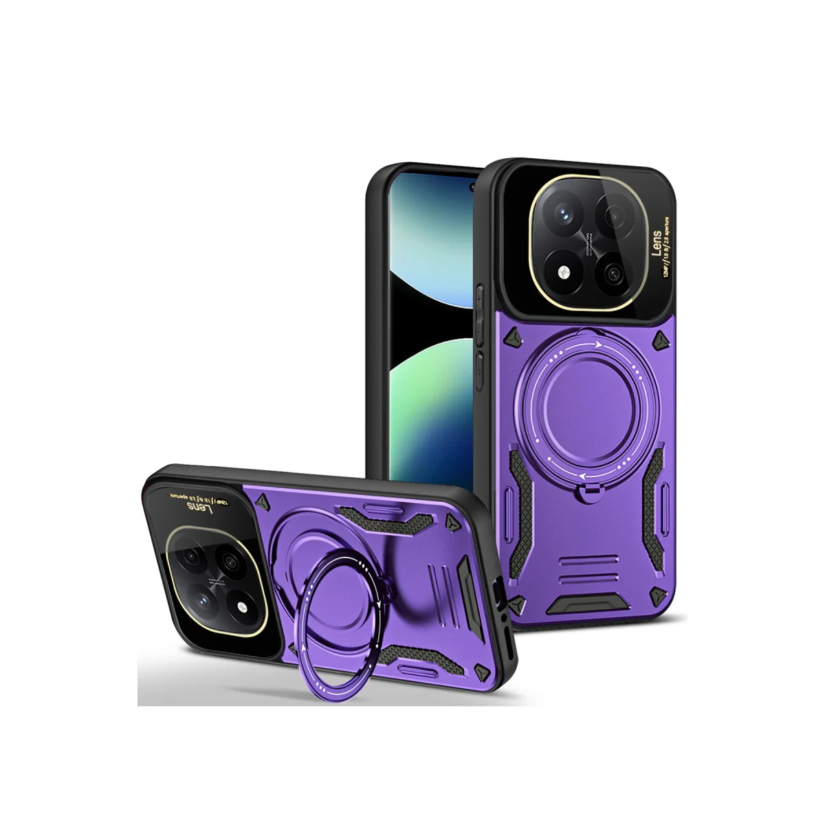 Note 14 Pro 4G Kılıf Joy Lens Standlı Kapak - Mor