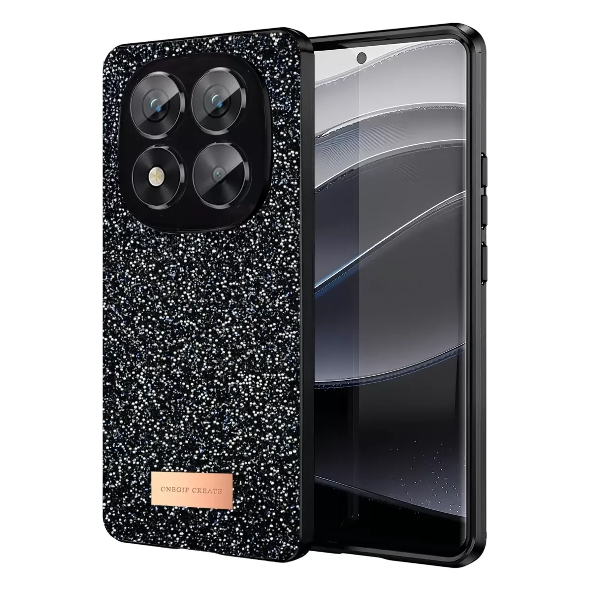 Note 14 Pro 5G ile Uyumlu Simli Kapak - Siyah