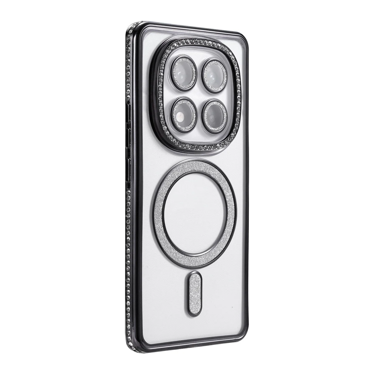 Note 14 Pro 5G Joke Simli Magneticsafe Kılıf - Siyah, Parlak Elmas Tasarım