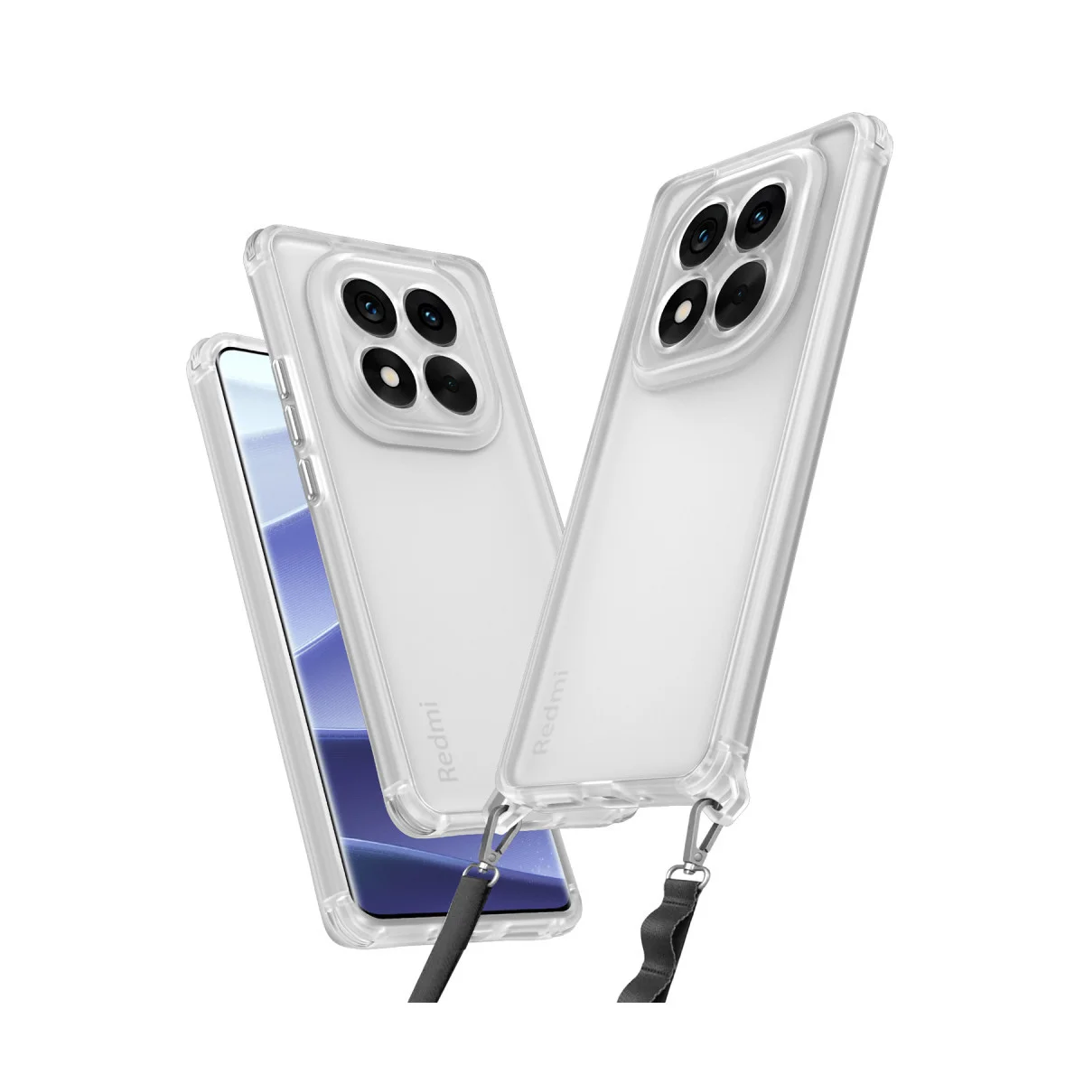 Note 14 Pro 5G Kılıf Penta Silikon Kılıf - Şeffaf, Anti Parmak İzi ve Askı Aparatlı