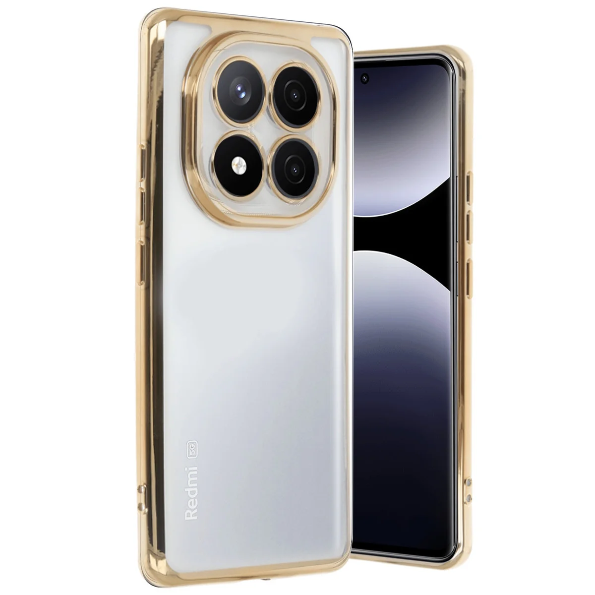 Note 14 Pro Plus Kılıf Razer Lensli Silikon - Gold | Estetik ve Güçlü Korumalı Kılıf