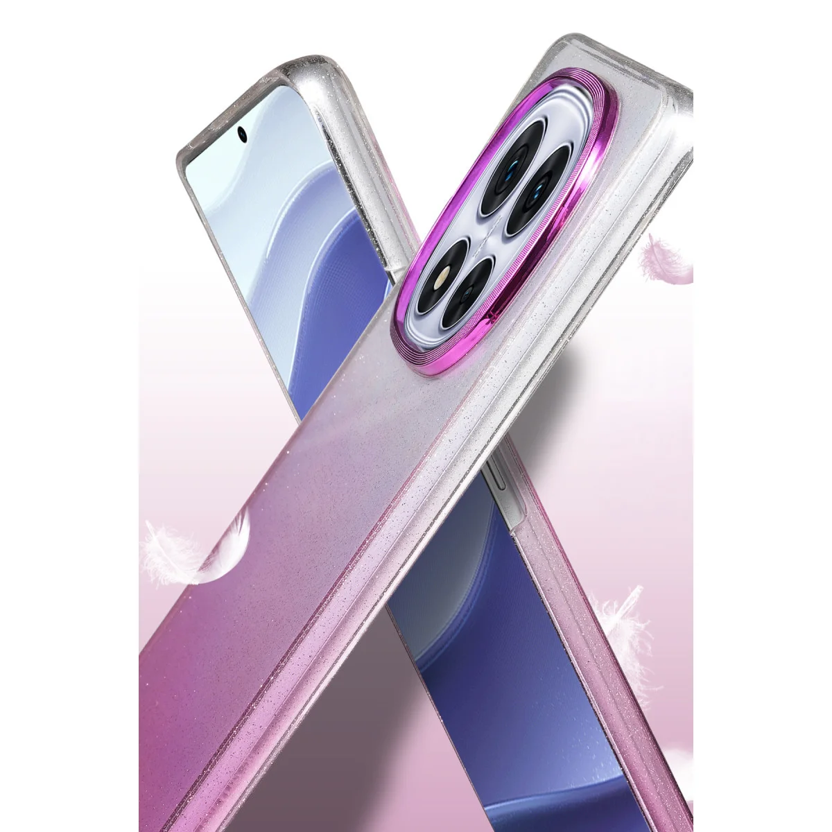 Note 14 Pro Plus Şık Siyah Kapak - Işıltılı ve Kamera Korumalı