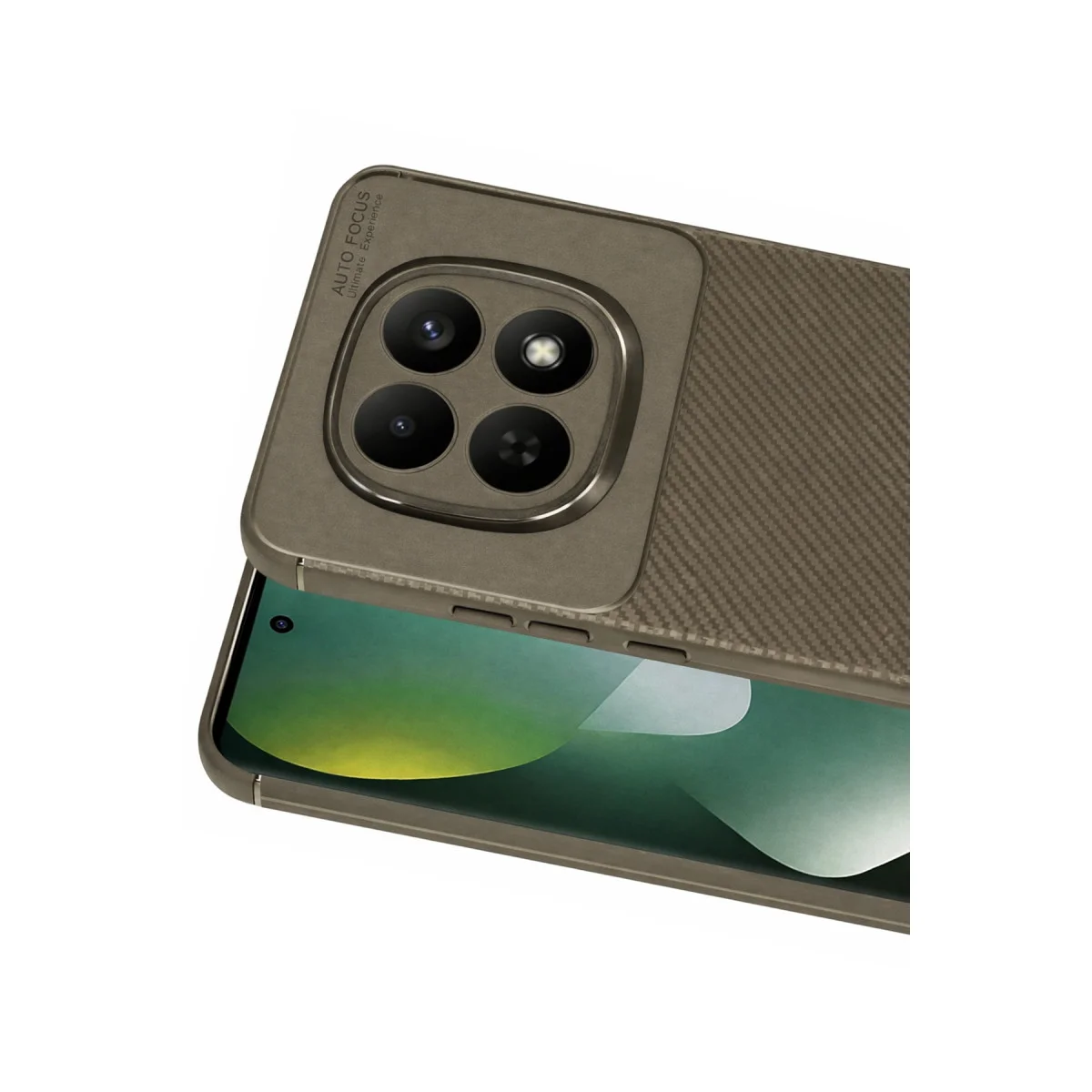 Note 15 4G Auto Focus Karbon Kapak - Kahverengi Koruyucu Kılıf ve Şık Tasarım