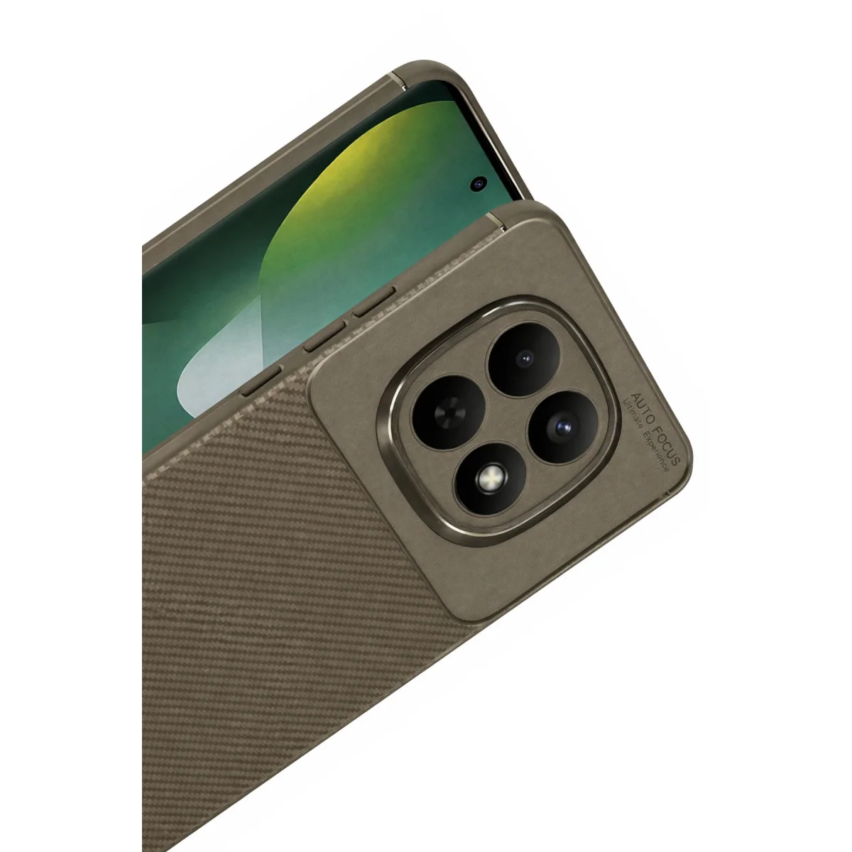 Note 15 4G Auto Focus Karbon Kapak - Kahverengi Koruyucu Kılıf ve Şık Tasarım