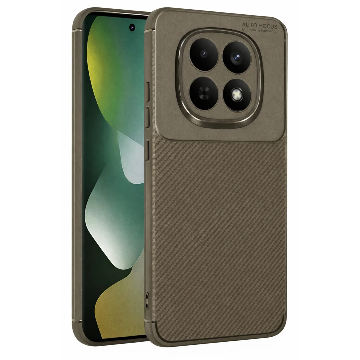 Note 15 4G Auto Focus Karbon Kapak - Kahverengi Koruyucu Kılıf ve Şık Tasarım